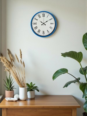 Zentime 36 cm Mavi Dekoratif Duvar Saati