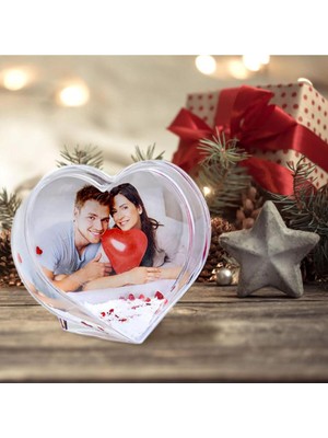 Normadia Kişiye Özel Fotoğraflı Kalp Kar Küresi, Sevgiyle Hediye