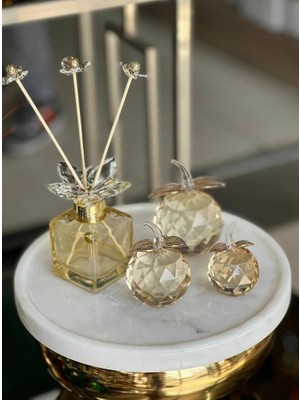 Skygo Dekoratif Kristal Cam Oda Koku Şişesi Şeffaf Sade-Sarı-Mavi-Füme