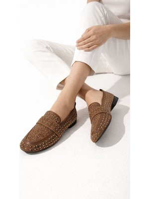 Dadwolf Mery Ceyn Taşlı Küt Kare Loafer Şık Babet