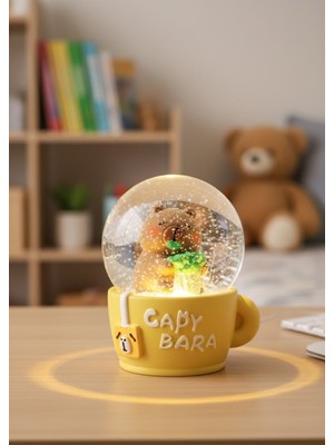 Normadia Sevimli Capybara Figürlü Renkli LED Aydınlatmalı Kar Küresi Koleksiyonu