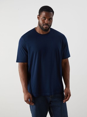 Lc Waikiki Yeni Sezon Büyük Beden Bisiklet Yaka %100 Pamuk Erkek Tişört