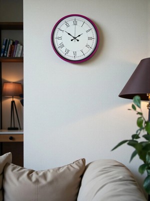 Zentime 36 cm Pembe Dekoratif Duvar Saati