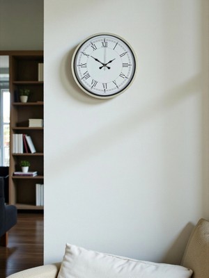 Zentime 36 cm Krem Dekoratif Duvar Saati