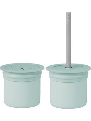 SHC4200 Ham+Hüp Pipetli Silikon Bardak Seti River Green / Powder Grey