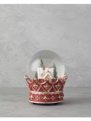 Normadia Yılbaşı Temalı Kar Küresi, Kırmızı, 11,5X11,5X12,5 cm