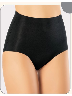 MTM My The Mall Giyim Miss Flex Siyah Lazer Kesim Yüksek Bel Bato Slip 6006