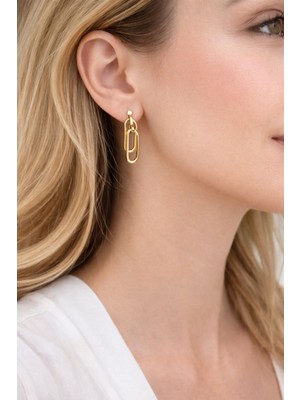 Suzi Shine Oval Ataç Model Çelik Küpe