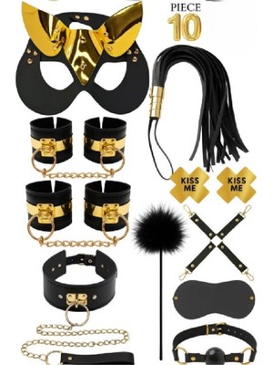 Candy Women Fantazi Set  Detaylı Kelepçe ve Tasmalı 10 Parça