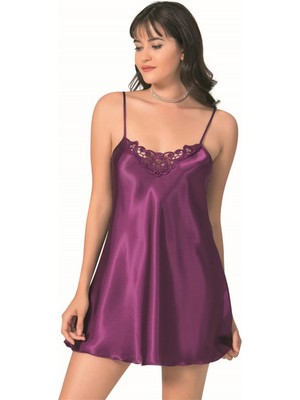 MTM My The Mall Giyim Mor Kısa Saten Gecelik