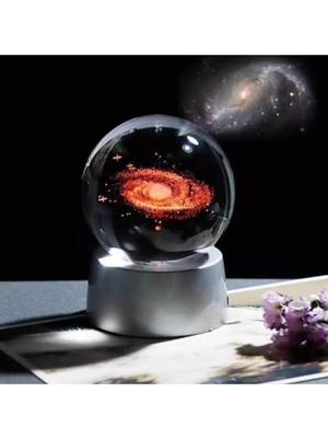 Normadia 3D Samanyolu Galaksi Toz Bulutu Nebula Işıklı Renkli Cam Küre