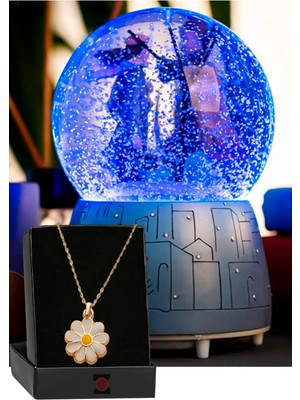Normadia Işıklı Müzikli Kar Küresi ve Kolye, Renk Değiştiren Kış Masalı Şıklığı