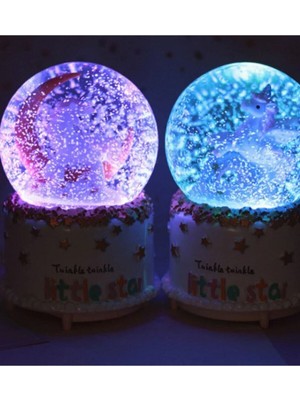 Normadia Büyük Boy Otomatik Unicorn Kar Küresi Işıklı ve Müzikli Eğlence Hediyesi