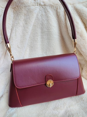 Tuel Minimalist Tasarım Gold Tokalı Kadın Şık Kol Çantası