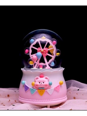 Normadia Sevimli Dönme Dolap Kar Küresi, Müzik Kutusu ve Renkli LED Işıklar