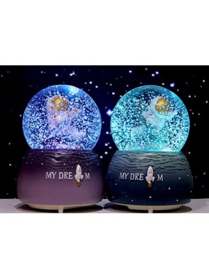 Normadia Uzay ve Astronot Temalı, Işıklı ve Müzikli Büyük Boy Kar Küresi