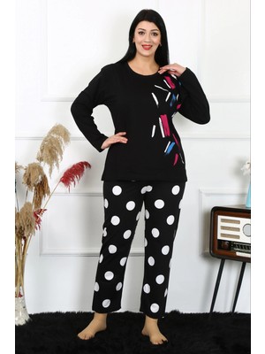 MTM My The Mall Kadın Büyük Beden Penye Uzun Kol Pijama Takım