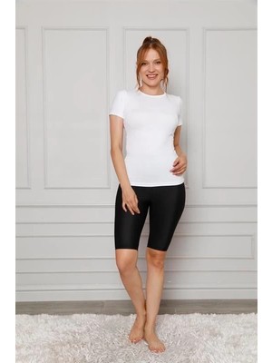 MTM My The Mall Microfiber Diz Üstü Tayt Siyah