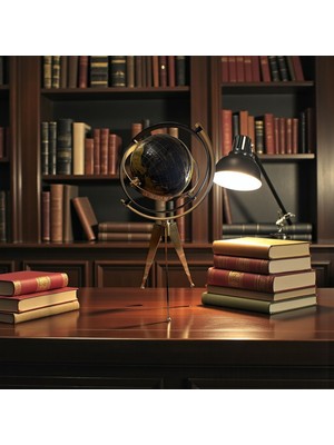 Sleep Nova Lüks Dekoratif Dünya Küresi – Gold Ayaklı Ofis & Masa Üstü Küre Dekoru