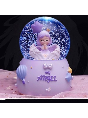 Normadia Mor Büyük Kar Küresi Işıklı, Müzikli ve Püskürtmeli, Şık Dekorasyon Hediye