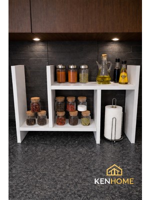 Kenhome Ayarlanabilir Baharatlık | Tezgah Üstü Mutfak Düzenleyici, Çok Amaçlı Organizer