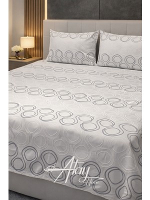 Atay Home Geometrik Desenli Modern Çift Kişilik Yatak Örtüsü Takımı 240X250
