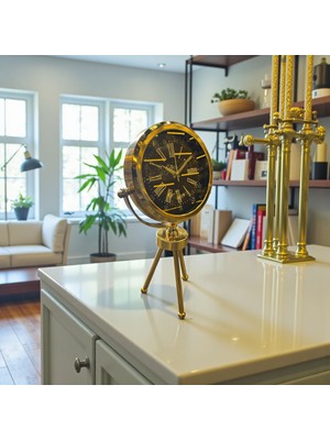 Sleep Nova Modern Metal Ayaklı Dekoratif Masa Saati Gold Kasa