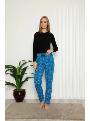 MTM My The Mall Kadın Pamuklu Alt Pijama Saks