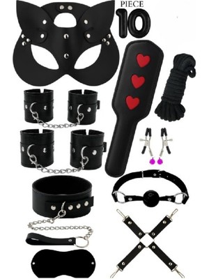 Candy Women Fantazi Set  Detaylı Kelepçe ve Tasmalı 10 Parça