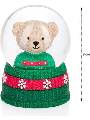 Normadia Sevimli Ayıcık Desenli 9 cm Kar Küresi, Sıcak ve Şirin Dekorasyon Parçası