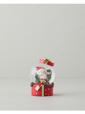 Normadia Yılbaşı Temalı Kırmızı Kar Küresi, 15,5 Cm, Süs ve Dekorasyon