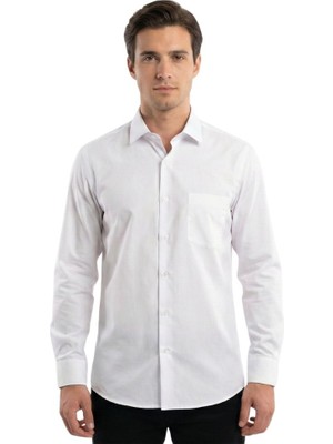 Süvari Erkek Wonder Regular Uzun Gömlek GM1001400311 Beyaz