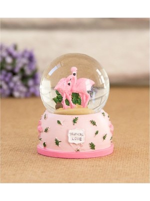 Normadia Şık Flamingo Temalı Mini Kar Küresi ile Evine Zarafet Kat!