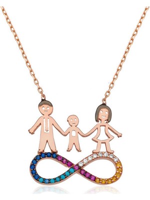 925 Ayar Gümüş Sonsuzluk Aile Kadın Gümüş Kolye PT26109163 (72)