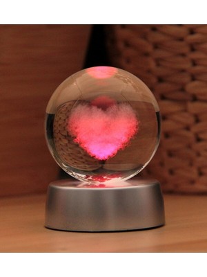 Normadia 3D Kristal Kalpli Renkli Küre, Sevgiliye Özel Hediye