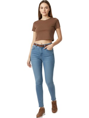 Woow Kadın Yüksek Bel Jeans Dar Paça Pantolon 2248 BGL-ST02900