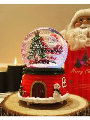 Normadia Yılbaşı Temalı Otomatik Kar Küresi, Işıklı ve Müzikli, Hediye Kutusunda