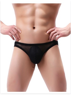  Fantezi Arkası Açık Seksi File Erkek Kilot ( Pedsiz ) TG2710130