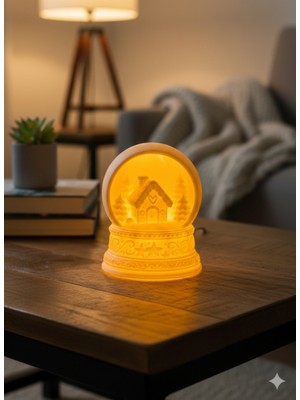 Normadia Yılbaşı Temalı Kar Küresi Gece Lambası, Pilli ve Şirin Tasarım