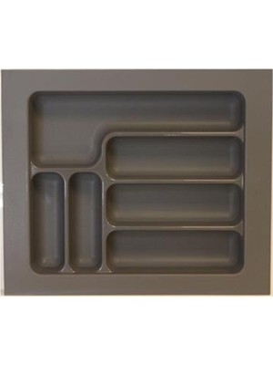 PremiumPort Şık Antrasit Plastik Çekmece Kaşıklık 39X49 Cm, Düzenli Saklama Alanı