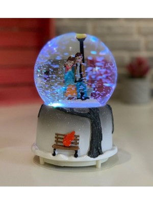 Normadia Büyük Boy Sokak Lambalı Kar Küresi, Şık ve Estetik Dekorasyon Aksesuarı