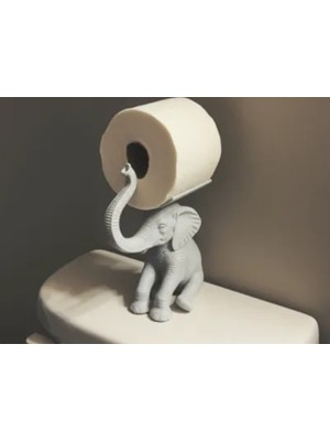 Hasfar Tech Fil Figürlü Tuvalet Kağıdı Tutacağı | Dekoratif Banyo Aksesuarı