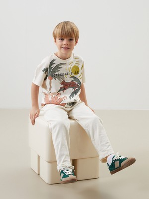 Lc Waikiki Yeni Sezon Bisiklet Yaka Baskılı Erkek Çocuk Tişört