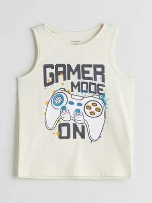 Lc Waikiki Yeni Sezon Bisiklet Yaka Baskılı Erkek Çocuk Atlet