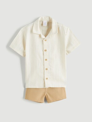 Lc Waikiki Yeni Sezon Resort Yaka Erkek Bebek Gömlek ve Şort 2'li