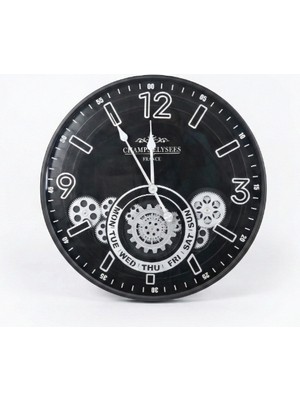 ForWhat Büro Ev Ofis Hediyesi Için 59CM Çarklı Silver Motif Duvar Saati