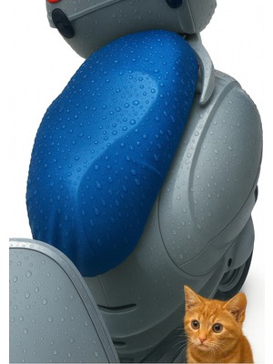 Vi Caro Motoran Crazy 125 Uyumlu Motosiklet Deri Sele Kılıfı Örtüsü Brandası- Su Geçirmez Mavi