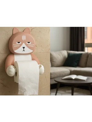 Hasfar Tech Kedi Figürlü Tuvalet Kağıdı Tutacağı | Sevimli Duvar Aksesuarı