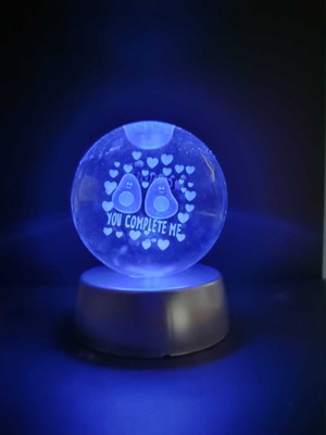 Normadia Renk Değişen LED Işıklı Cam Küre - Dekoratif ve Hediyelik Gece Lambası