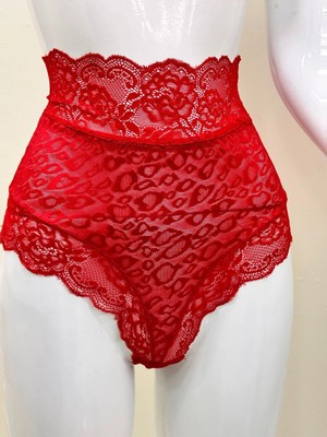 MTM My The Mall Giyim Kırmızı Dantelli Yüksek Bel Külot VENÜS-K1011